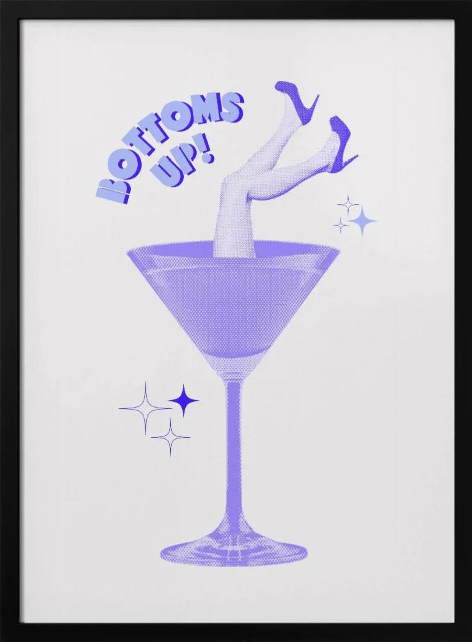 Framed Art - Cocktail Glam Dive by Athene Fritsch 24x36 Home Office Decor